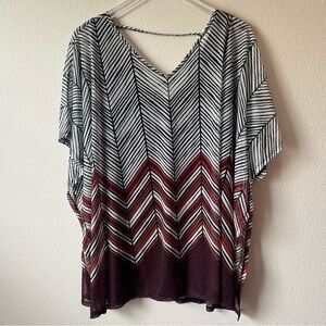 Lane Bryant Chevron Pattern Lightweight Tunic Blouse New with Tags Size 18/20